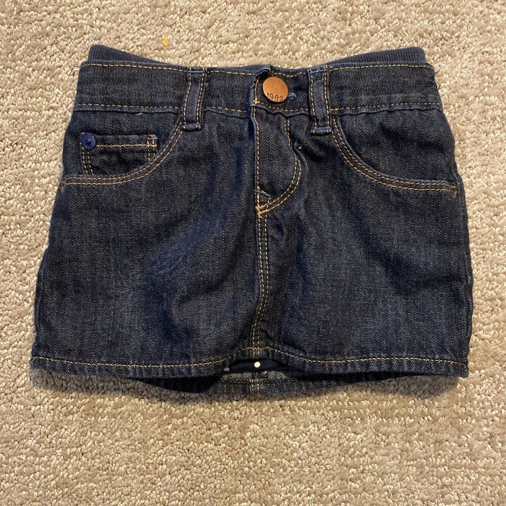 babyGap 1969 Baby Girls Denim Skirt 12–18 Months Blue Cotton Jean Skirt